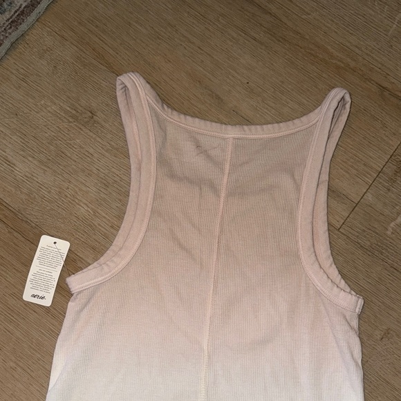Cream Ribbed Scoop Neck Tank Top - Picture 4 of 7